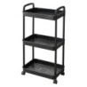 Carrello Cucina Andy Nero 36x25x75 cm