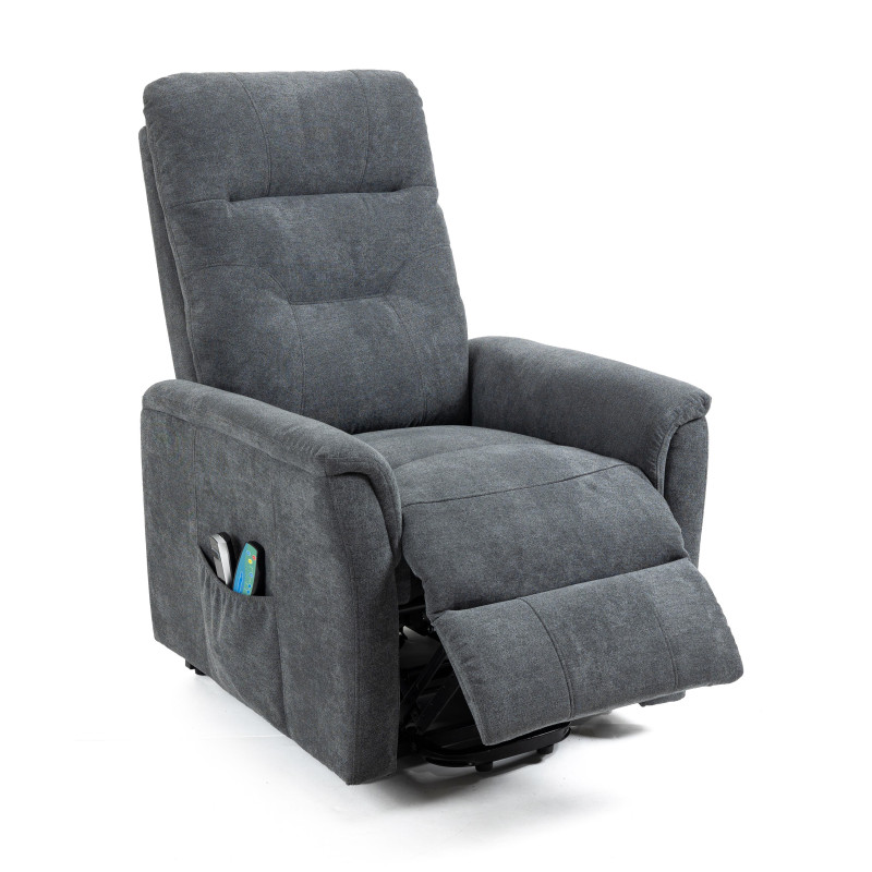 Poltrona Relax Katia 2 Motori Tessuto Grigio Scuro