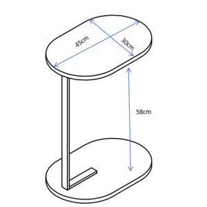 Zoom Tavolino Goran 45x30x58cm Naturale Gambe Nere