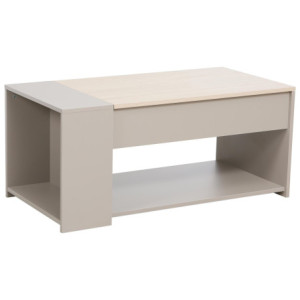 Tavolino Jasmine 100x50x45cm Colore Tortora E Top Naturale