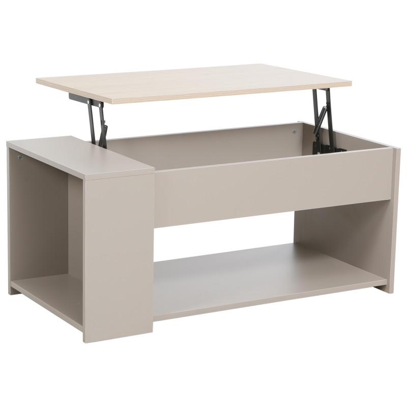 Tavolino Jasmine 100x50x45 cm Tortora e Top Naturale