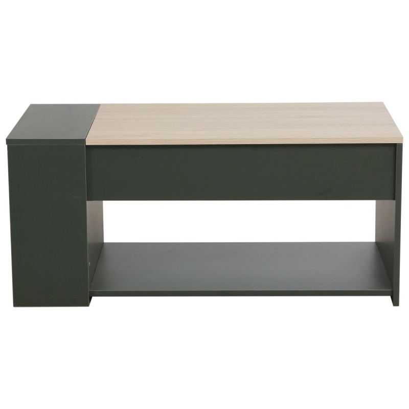 Tavolino Jasmine 100x50x45cm Colore Verde Scuro E Top Naturale