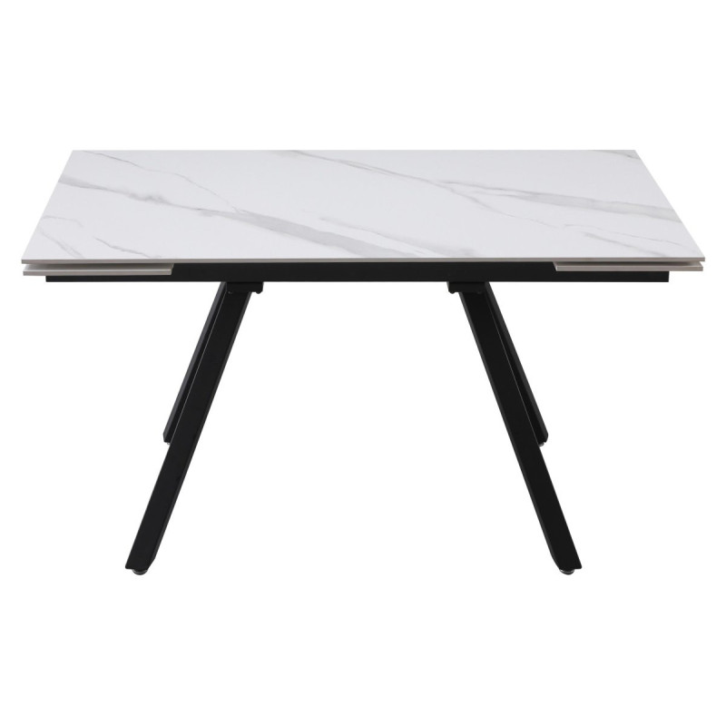 Tavolo Cooper 120/180x80x76 cm Ceramica Bianco Marmorizzato