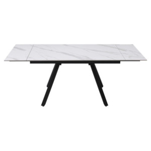 Zoom Tavolo Cooper 120(180)x80x76cm Top Ceramica Amica Bianco Marmorizzato Lucido