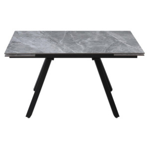 Tavolo Cooper 120(180)x80x76cm Top Ceramica Amica Grigio Marmorizzato Lucido