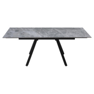 Zoom Tavolo Cooper 120(180)x80x76cm Top Ceramica Amica Grigio Marmorizzato Lucido