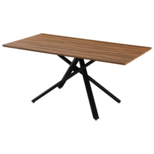 Tavolo Rettangolare Jasper 160x90x75 Top Noce + Gambe Nere