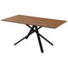 Tavolo Rettangolare Jasper 160x90x75 cm Top Noce Gambe Nere