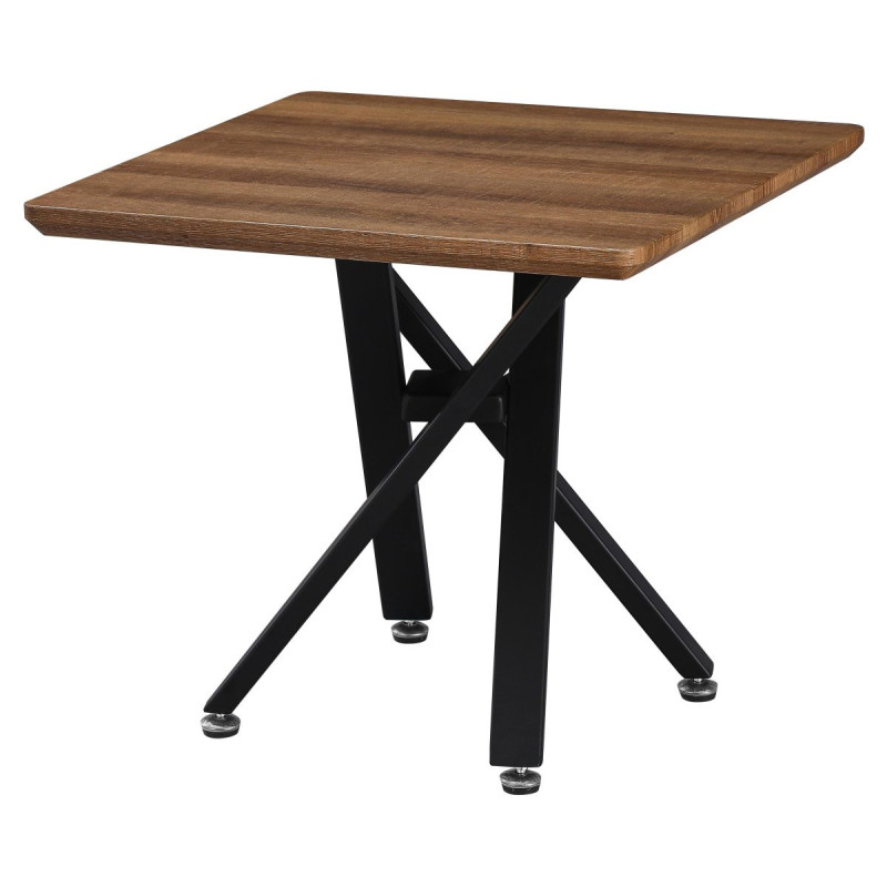 Consolle Jasper Allungabile 50x50x45 cm Top Noce Gambe Nere