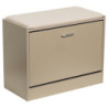 Panca Porta Scarpe Tortora con Cuscino Beige 80x30x45 cm