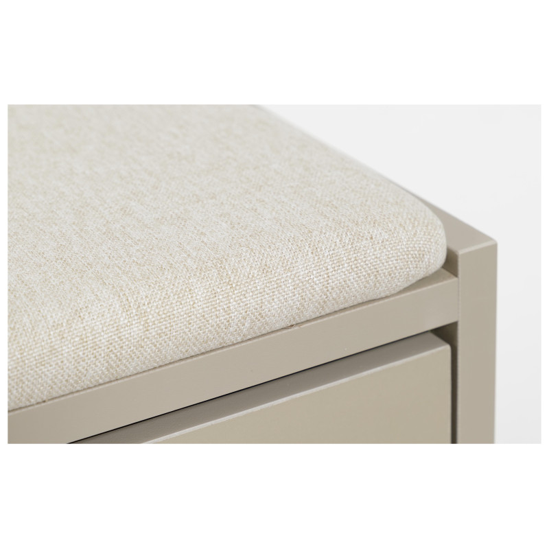 Panca Porta Scarpe Tortora con Cuscino Beige 80x30x45 cm