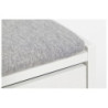 Panca Porta Scarpe Bianco Legno con Cuscino Grigio 80x30x45 cm