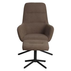 Zoom Poltrona Relax Arisa Con Sgabello Poggiapiedi Marrone