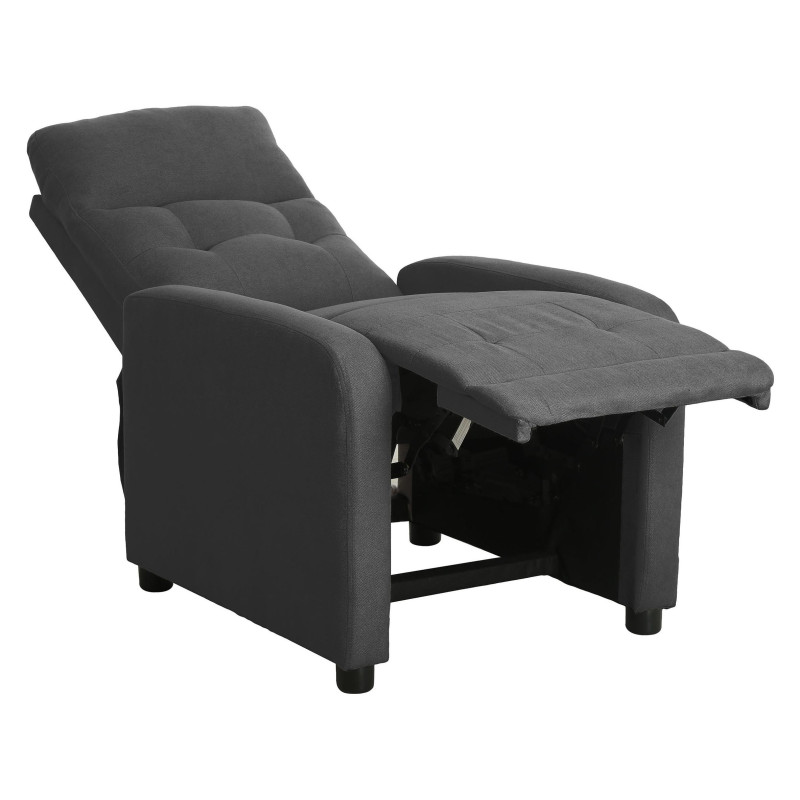 Poltrona Relax Emily Tessuto Poliestere Grigio Scuro