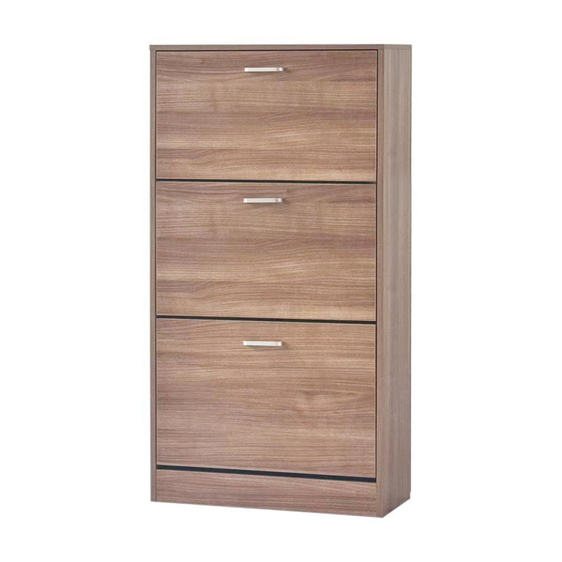 Scarpiera 3 Ante 63x24x113 cm Melamina Marrone Moderna