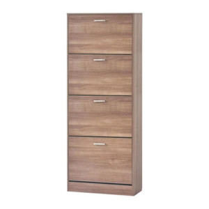 Scarpiera 4 Ante Rivestita In Melamina Marrone