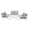 Salotto 4 Pezzi Monroe Bianco Polyrattan Giardino Moderno