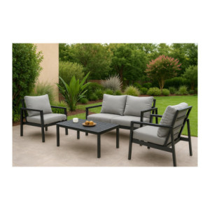 Zoom Salotto 4 Pezzi Monroe Grigio Alluminio