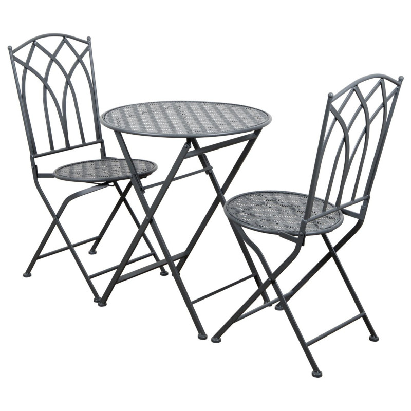 Set 3 Pezzi Clark Gruppo Scu Opaco Tavolo 60x60 e 2 Sedie