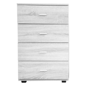 Cassettiera 4 Cassetti 63x40x82,5 Rivestita In Melamina Bianco Legno