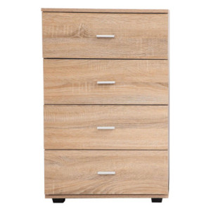 Cassettiera 4 Cassetti 63x40x82,5 Rivestita In Melamina Quercia