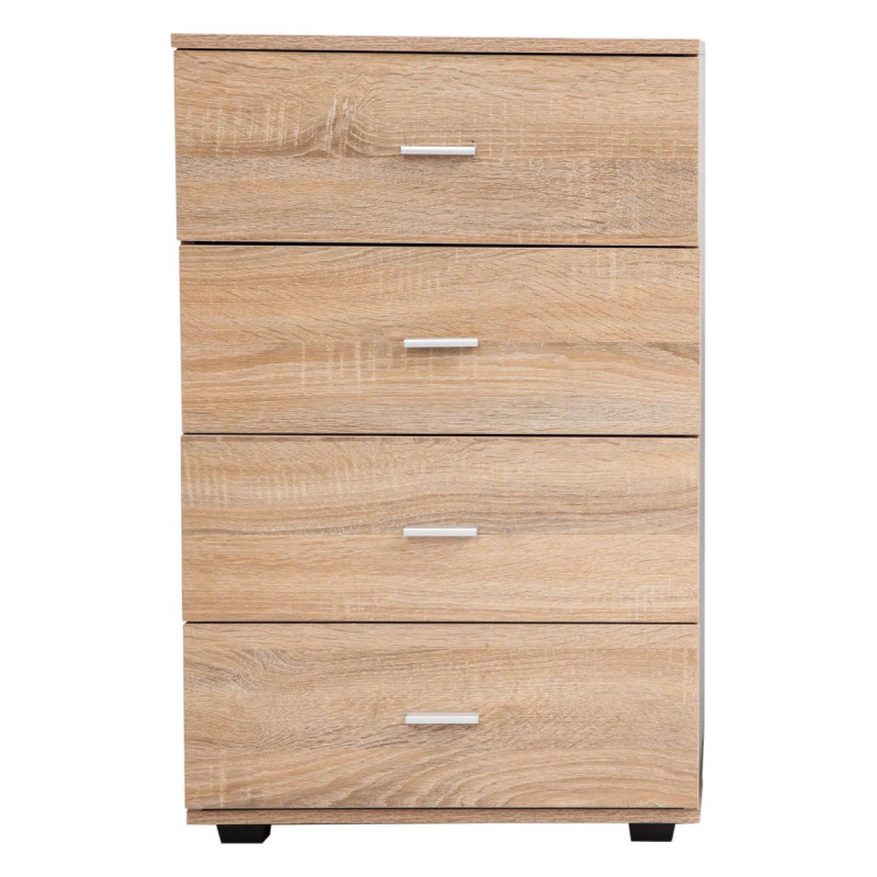 Cassettiera 4 Cassetti 63x40x82,5 cm Melamina Quercia