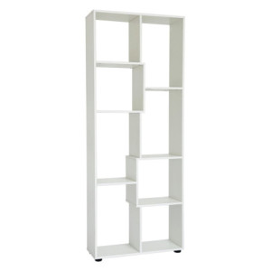 Libreria Ripiani Sfalsati 70x24x178cm Rivestita In Melamina Bianco L