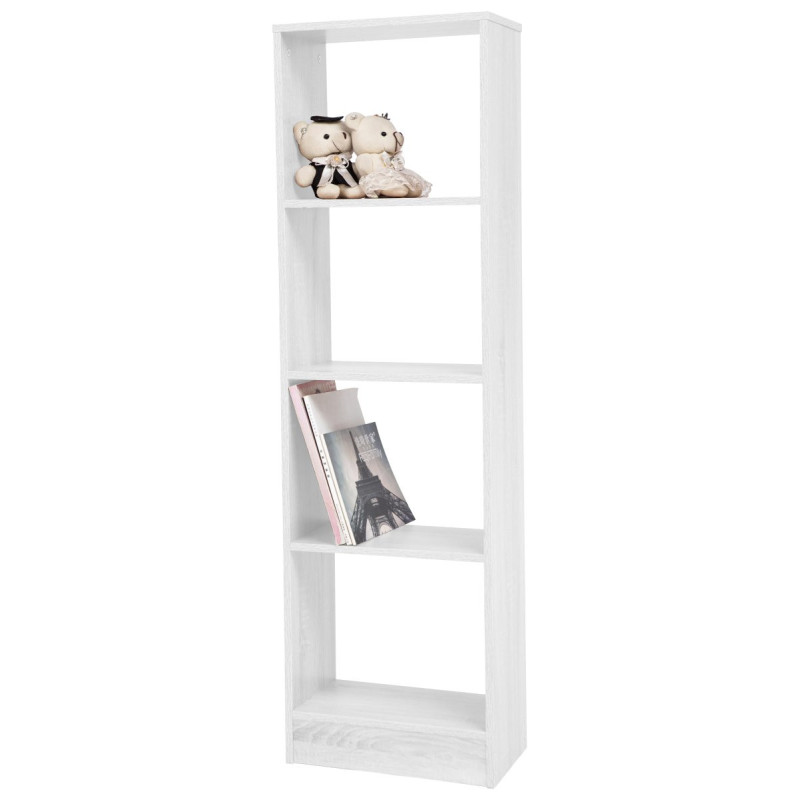 Libreria 4 Ripiani 40x24x137 cm Melamina Bianco Design Moderno
