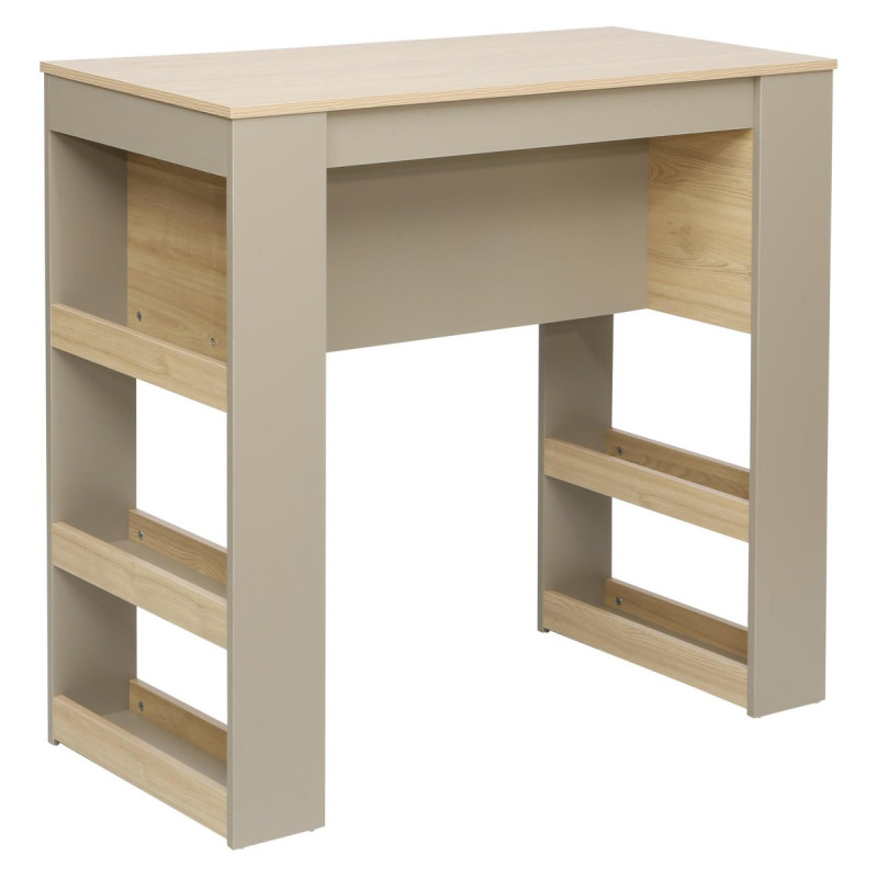 Banco Bar Baez 110x50x100 cm Naturale e Tortora Design Moderno