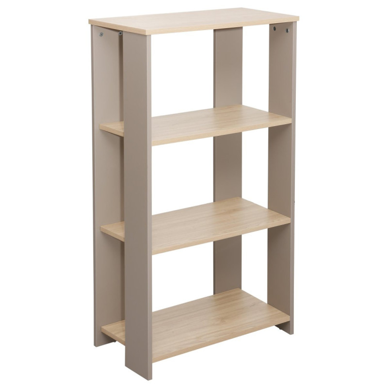 Libreria Baez 60x30x107,5 cm Naturale e Tortora Design Moderno