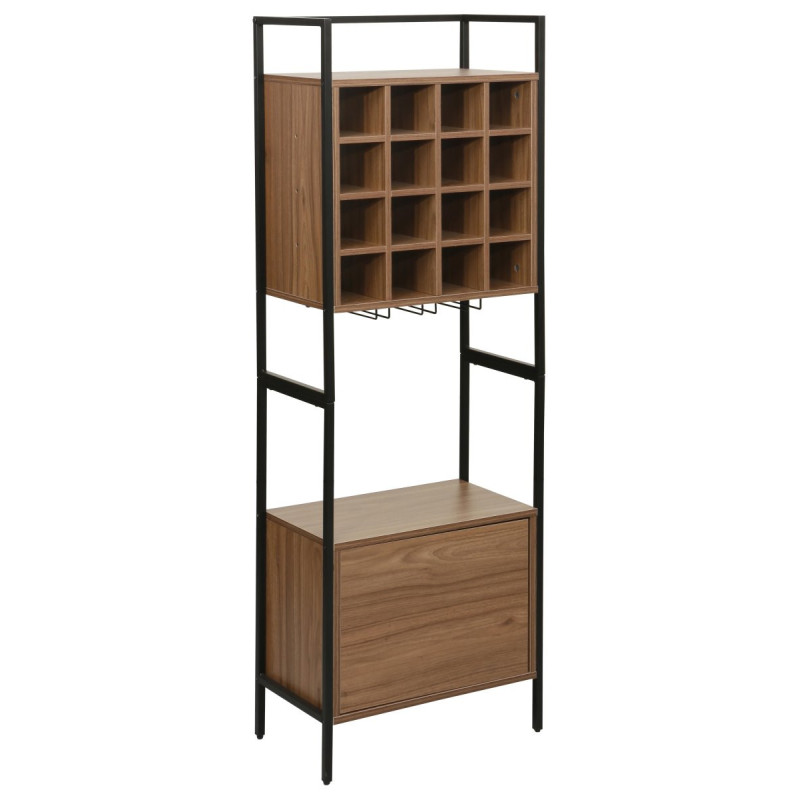 Cantinetta Grancru 51x30x155 cm Marrone Scuro e Nero Design