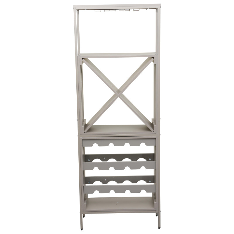Cantinetta Grancru 63x28x170 cm Tortora in Legno e Metallo