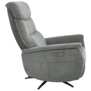 Zoom Poltrona Relax Jacquelin In Tessuto Grigio Scuro Gambe Nere