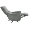 Poltrona Relax Jacquelin Tessuto Grigio Scuro Gambe Nere Design