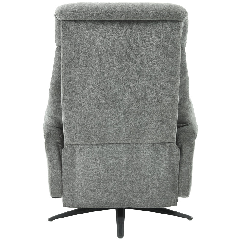 Poltrona Relax Jacquelin Tessuto Grigio Scuro Gambe Nere Design