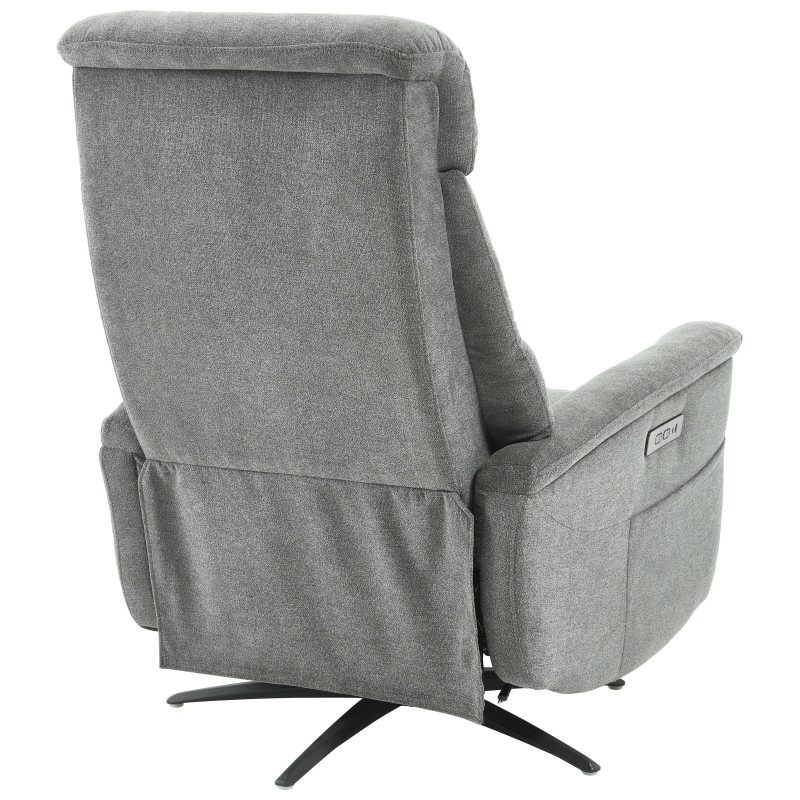 Poltrona Relax Jacquelin Tessuto Grigio Scuro Gambe Nere Design
