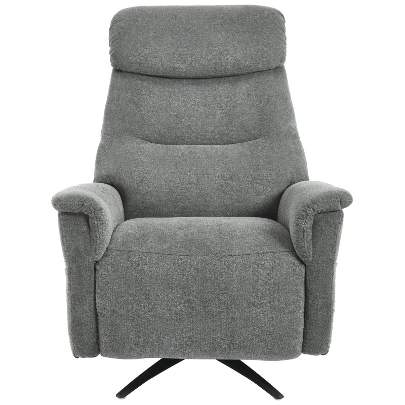 Poltrona Relax Jacquelin Tessuto Grigio Scuro Gambe Nere Design