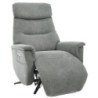 Poltrona Relax Jacquelin Tessuto Grigio Scuro Gambe Nere Design