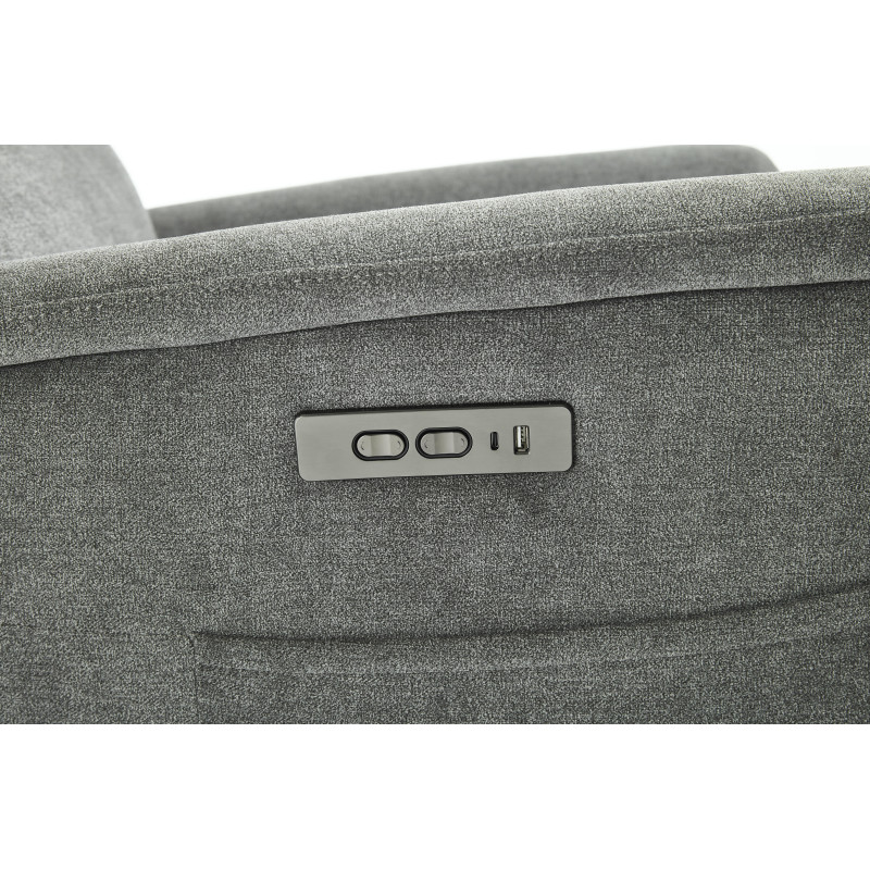 Poltrona Relax Jacquelin Tessuto Grigio Scuro Gambe Nere Design