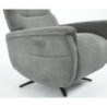 Poltrona Relax Jacquelin Tessuto Grigio Scuro Gambe Nere Design