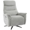 Poltrona Relax Jacquelin Tessuto Sabbia Gambe Nere Design Moderno