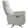 Poltrona Relax Jacquelin Tessuto Sabbia Gambe Nere Design Moderno