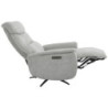 Poltrona Relax Jacquelin Tessuto Sabbia Gambe Nere Design Moderno