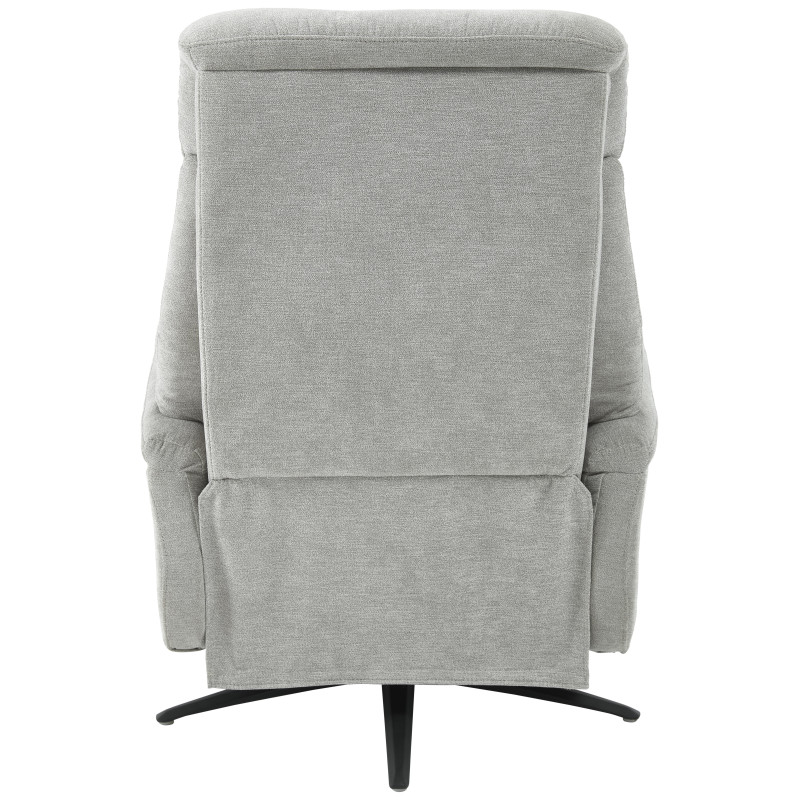 Poltrona Relax Jacquelin Tessuto Sabbia Gambe Nere Design Moderno