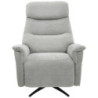 Poltrona Relax Jacquelin Tessuto Sabbia Gambe Nere Design Moderno
