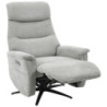 Poltrona Relax Jacquelin Tessuto Sabbia Gambe Nere Design Moderno