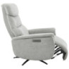 Poltrona Relax Jacquelin Tessuto Sabbia Gambe Nere Design Moderno
