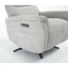 Poltrona Relax Jacquelin Tessuto Sabbia Gambe Nere Design Moderno