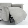 Poltrona Relax Jacquelin Tessuto Sabbia Gambe Nere Design Moderno
