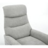 Poltrona Relax Jacquelin Tessuto Sabbia Gambe Nere Design Moderno